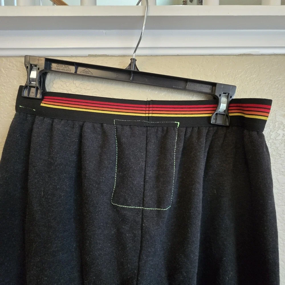 Aviator Nation Rainbow Stripe Waistband Sweatpants Charcoal Black L - Picture 5 of 10